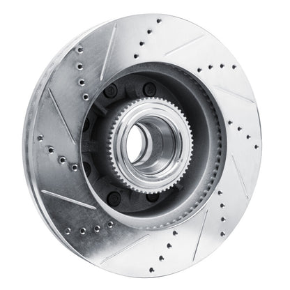 R1 Concepts R1 11-25 Ford F-350 Super Duty 2WD Front Right Drilled & Slotted Silver Brake Rotor