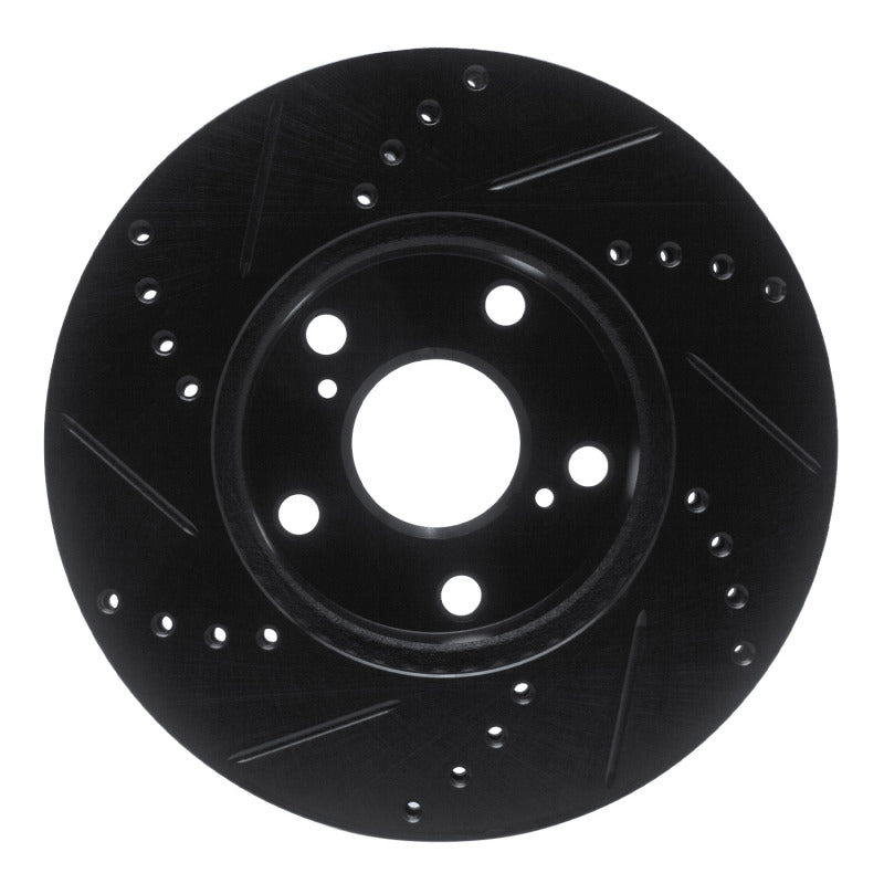 R1 Concepts R1 05-15 Toyota Tacoma Front Right Drilled & Slotted Black Brake Rotor