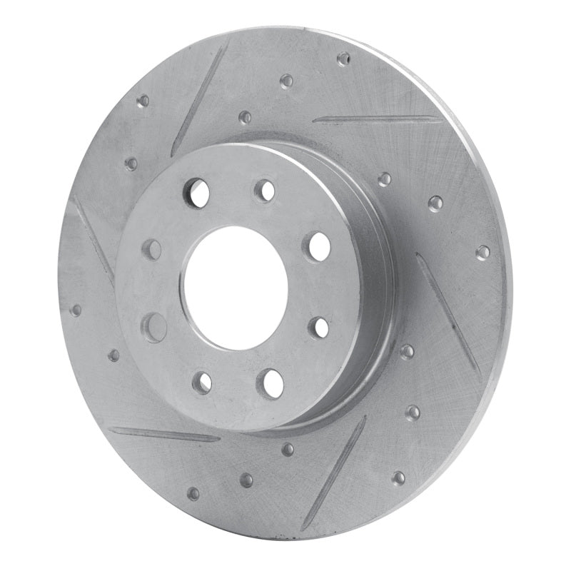 R1 Concepts R1 13-19 Fiat 500E Rear Left Drilled & Slotted Silver Brake Rotor