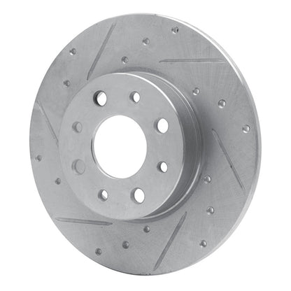 R1 Concepts R1 13-19 Fiat 500E Rear Left Drilled & Slotted Silver Brake Rotor
