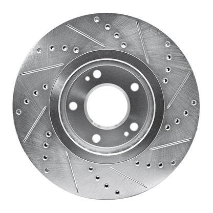 R1 Concepts R1 04-11 Hyundai AZERA Front Left Drilled & Slotted Silver Brake Rotor
