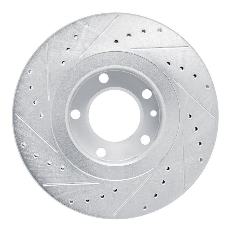 R1 Concepts R1 87-88 BMW M5 Front Right Drilled & Slotted Silver Brake Rotor
