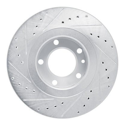 R1 Concepts R1 87-88 BMW M5 Front Right Drilled & Slotted Silver Brake Rotor