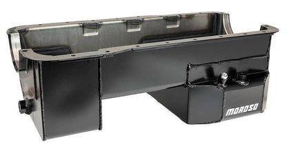 Moroso Ford 351W (w/Rear Sump & Billet End Seals) Road Race Baffled Wet Sump 7qt 7.5in Steel Oil Pan
