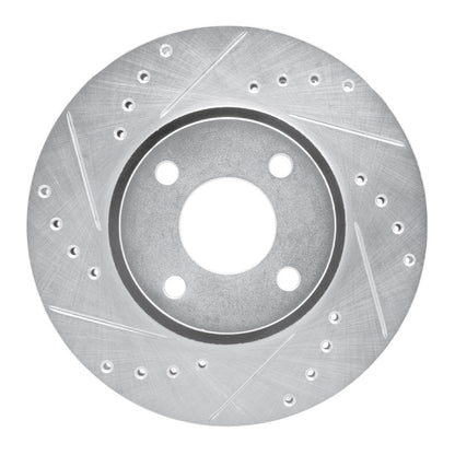 R1 Concepts R1 98-04 Ford CONTOUR Front Left Drilled & Slotted Silver Brake Rotor