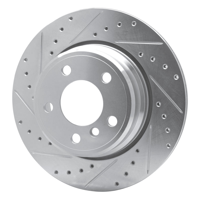 R1 Concepts R1 02-06 BMW X5 Rear Left Drilled & Slotted Silver Brake Rotor
