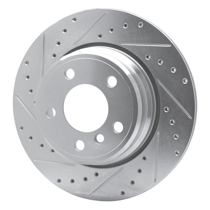 R1 Concepts R1 02-06 BMW X5 Rear Left Drilled & Slotted Silver Brake Rotor