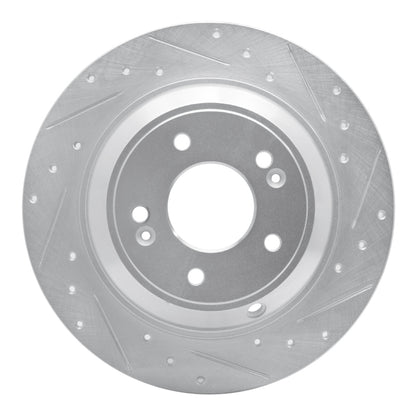 R1 Concepts R1 18-23 Genesis G70 Rear Right Drilled & Slotted Silver Brake Rotor