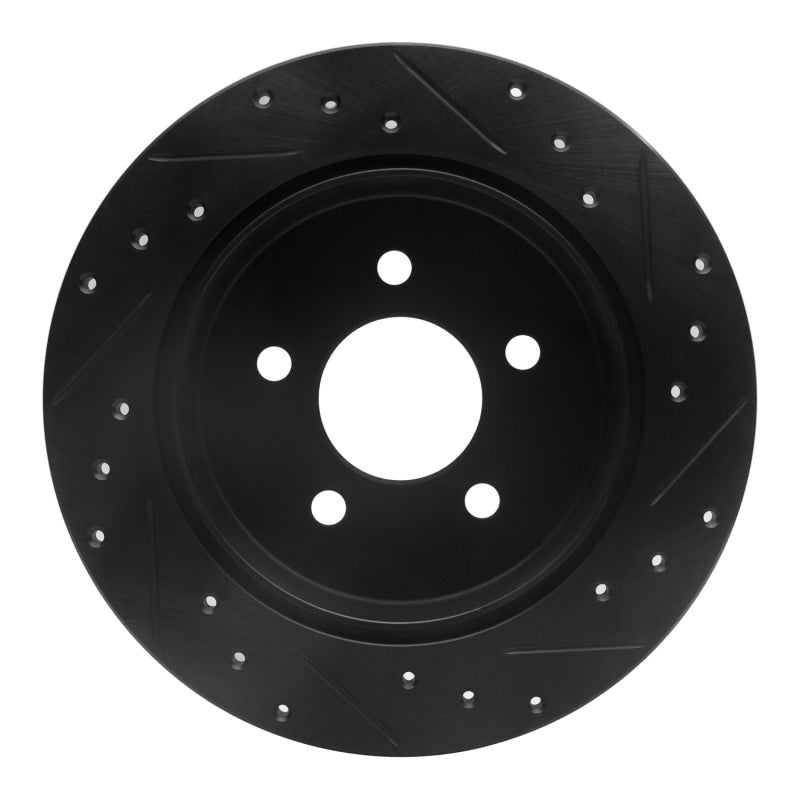 R1 Concepts R1 91-95 Ford Crown Victoria Rear Left Drilled & Slotted Black Brake Rotor