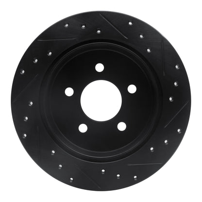 R1 Concepts R1 91-95 Ford Crown Victoria Rear Left Drilled & Slotted Black Brake Rotor