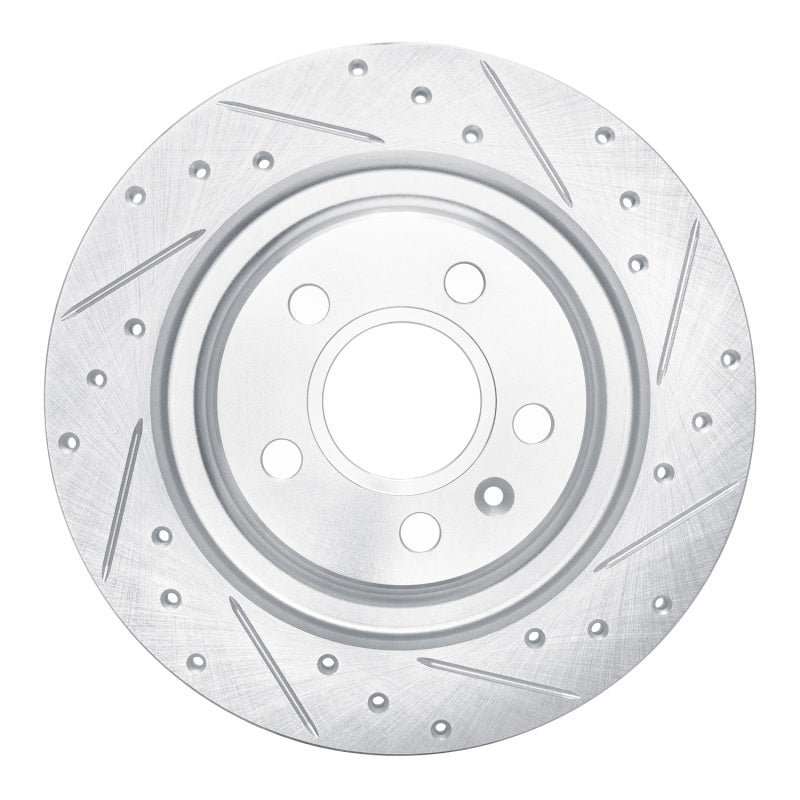 R1 Concepts R1 19-25 Volvo XC40 Rear Right Drilled & Slotted Silver Brake Rotor