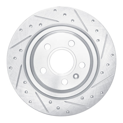 R1 Concepts R1 19-25 Volvo XC40 Rear Right Drilled & Slotted Silver Brake Rotor