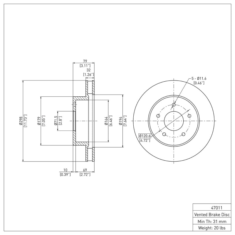 DFC 63-82 Chevrolet Corvette Front Brake Rotor