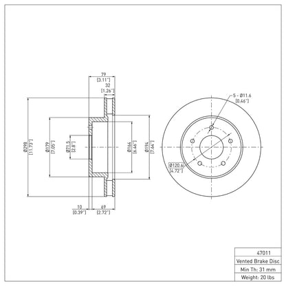 DFC 63-82 Chevrolet Corvette Front Brake Rotor