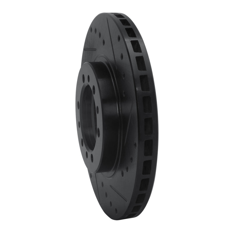 R1 Concepts R1 90-04 Mitsubishi Montero Sport (USA/Canada) Front Right Drilled & Slotted Black Brake Rotor