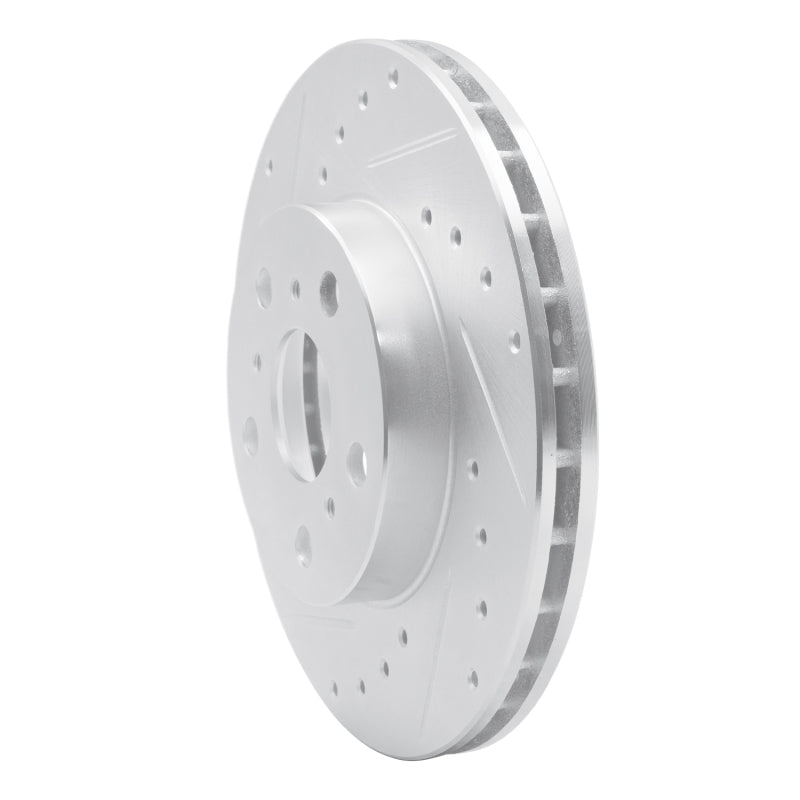 R1 Concepts R1 90-91 Toyota Celica Front Left Drilled & Slotted Silver Brake Rotor