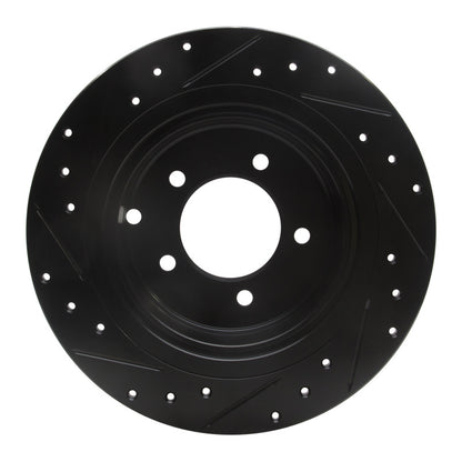 R1 Concepts R1 07-17 Chrysler Sebring Rear Right Drilled & Slotted Black Brake Rotor