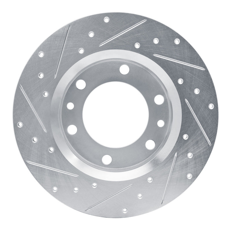 R1 Concepts R1 81-85 Toyota Pickup Front Right Drilled & Slotted Silver Brake Rotor