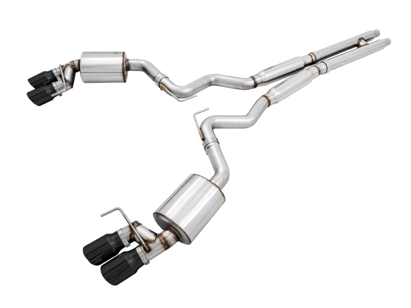 AWE Tuning 2018+ Ford Mustang GT (S550) Cat-Back Exhaust - Touring Edition (Quad Diamond Black Tips)