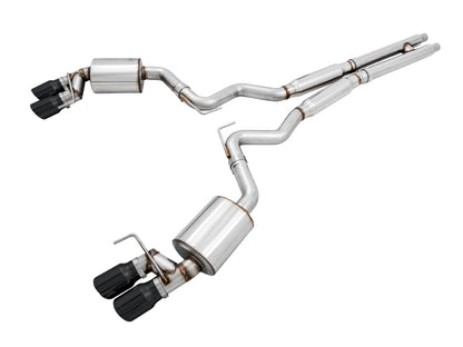 AWE Tuning 2018+ Ford Mustang GT (S550) Cat-Back Exhaust - Touring Edition (Quad Diamond Black Tips)