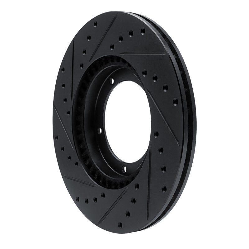 R1 Concepts R1 67-88 Porsche 911 Front Right Drilled & Slotted Black Brake Rotor