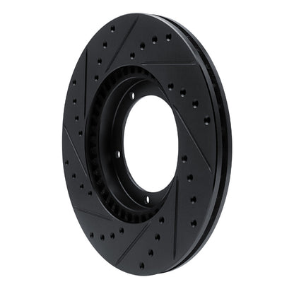 R1 Concepts R1 67-88 Porsche 911 Front Right Drilled & Slotted Black Brake Rotor