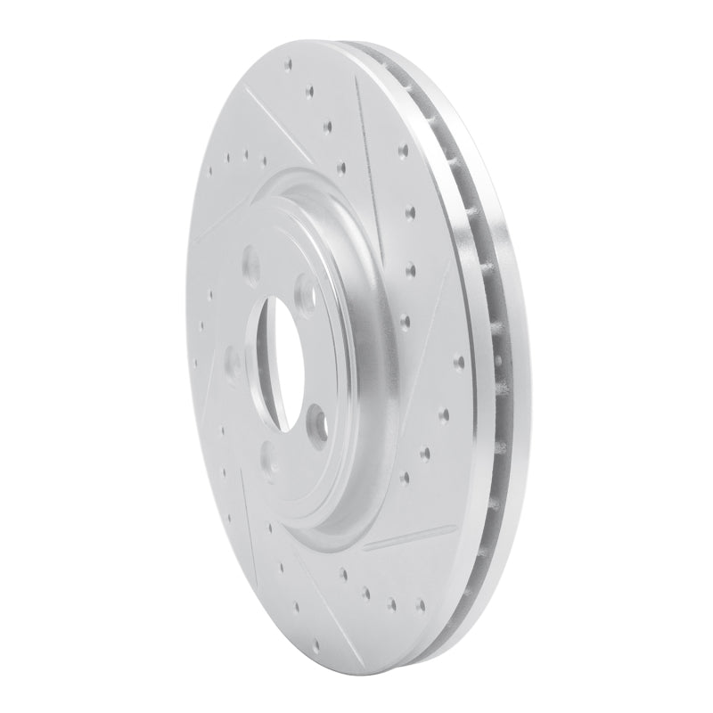 R1 Concepts R1 06-10 Jaguar S-Type Front Right Drilled & Slotted Silver Brake Rotor