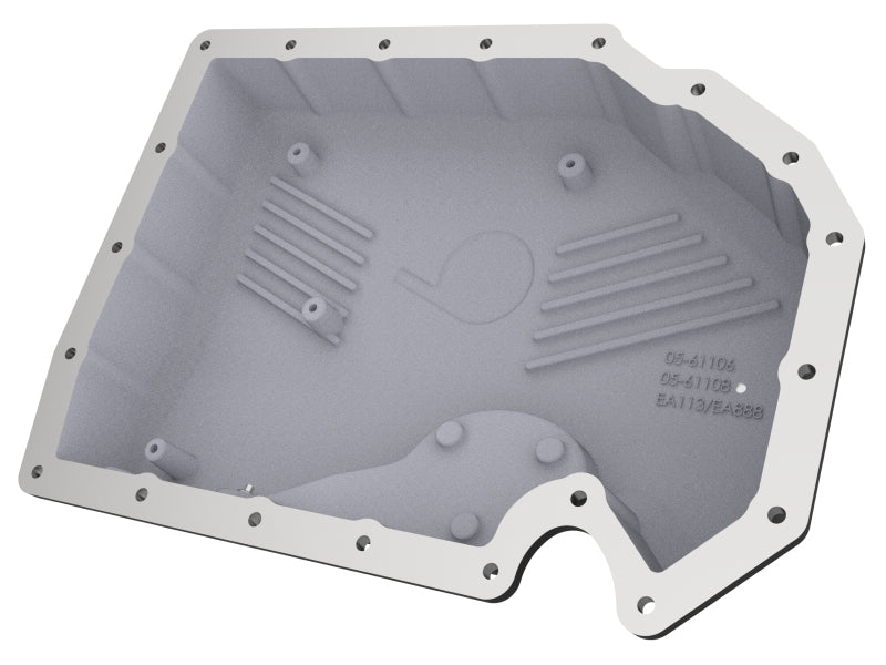 aFe 05-19 VW 1.8L/2.0L w/o Oil Sensor Engine Oil Pan Black POWER Street Series w/ Machined Fins