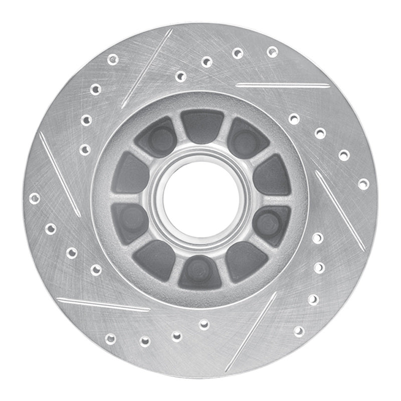 R1 Concepts R1 1983-1992 Ford Explorer Front Right Drilled & Slotted Silver Brake Rotor