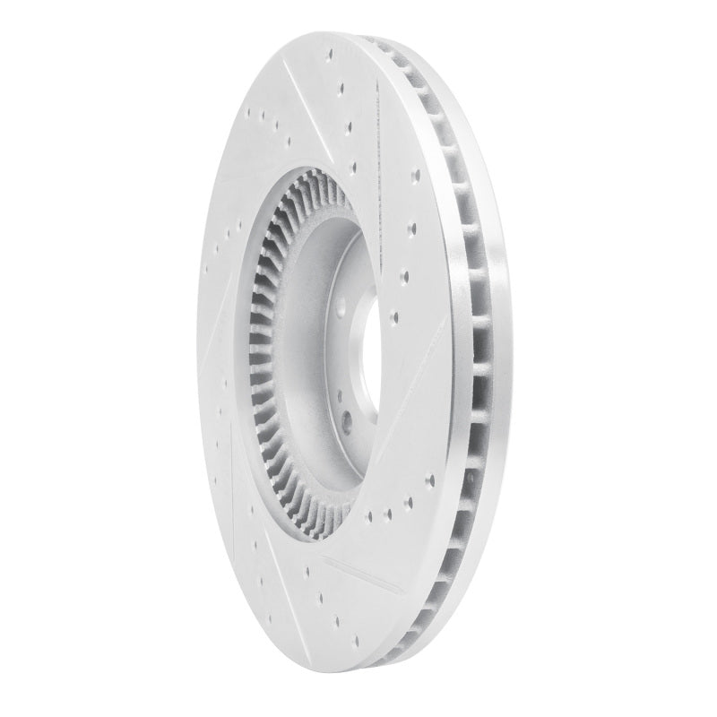 R1 Concepts R1 09-14 Hyundai Genesis Sedan Front Left Drilled & Slotted Silver Brake Rotor