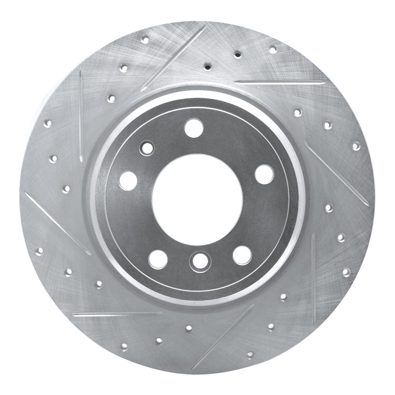 R1 Concepts R1 91-01 BMW 850CSI Rear Left Drilled & Slotted Silver Brake Rotor