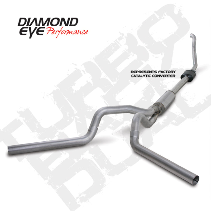 Diamond Eye Performance Diamond Eye KIT 4in Turbo Back DUAL AL: 94-97 FORD 7.3L F250/F350 PWRSTROKE NFS W/ CARB EQUIV STDS