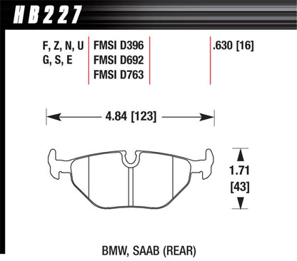 Hawk Performance Hawk 92-95 BMW 318i 1.8L Base Sedan Rear ER-1 Brake Pads