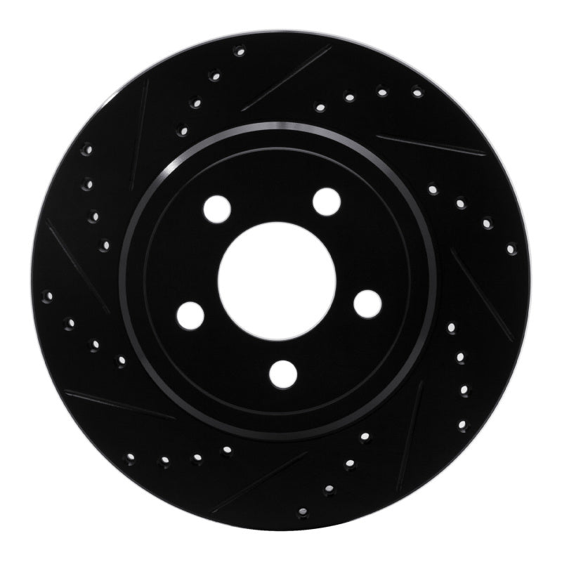 R1 Concepts R1 05-23 Chrysler 300 Rear Left Drilled & Slotted Black Brake Rotor