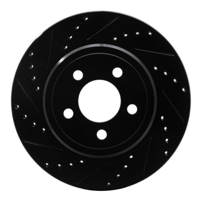 R1 Concepts R1 05-23 Chrysler 300 Rear Left Drilled & Slotted Black Brake Rotor