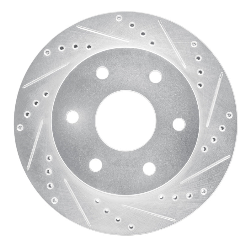 R1 Concepts R1 93-98 Toyota T100 Front Right Drilled & Slotted Silver Brake Rotor