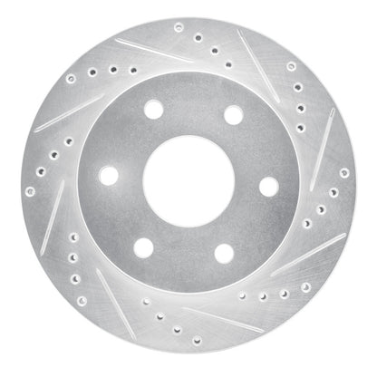 R1 Concepts R1 93-98 Toyota T100 Front Right Drilled & Slotted Silver Brake Rotor