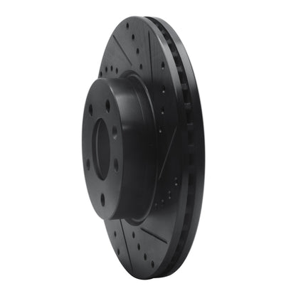 R1 Concepts R1 13-25 Cadillac CT4 Front Right Drilled & Slotted Black Brake Rotor