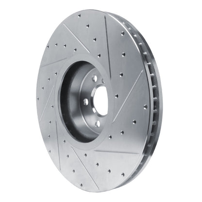 R1 Concepts R1 17-25 BMW X6 Left Front Drilled & Slotted Silver Brake Rotor