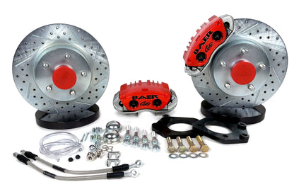 Baer Brakes 55-68 Chevy Full Size Pass. Car OE Spindles 11in Classic Series Front Brake Kit - Red