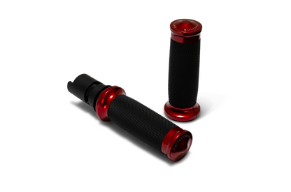 Performance Machine 24-25 Touring, 2025 Softail TBW Contour Handle Grip Set - Red