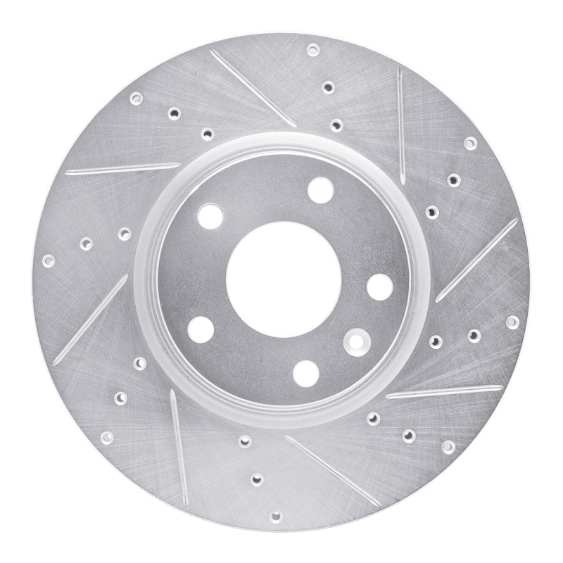 R1 Concepts R1 14-19 Chevrolet Corvette Front Right Drilled & Slotted Silver Brake Rotor