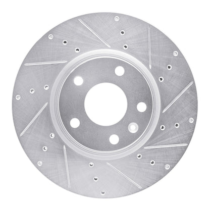 R1 Concepts R1 14-19 Chevrolet Corvette Front Right Drilled & Slotted Silver Brake Rotor