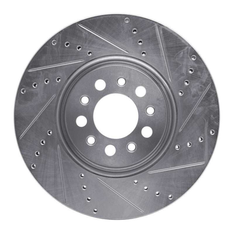R1 Concepts R1 14-25 Alfa Romeo Tonale Front Right Drilled & Slotted Silver Brake Rotor