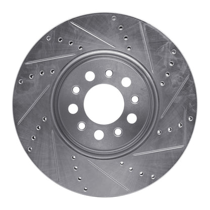 R1 Concepts R1 14-25 Alfa Romeo Tonale Front Right Drilled & Slotted Silver Brake Rotor