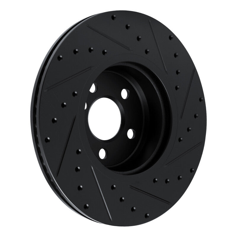 R1 Concepts R1 18-25 BMW 330I Front Right Drilled & Slotted Black Brake Rotor