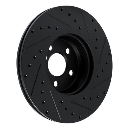 R1 Concepts R1 18-25 BMW 330I Front Right Drilled & Slotted Black Brake Rotor
