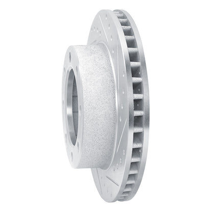 R1 Concepts R1 76-79 Ford F-250 4WD (Excl Super Duty) Front Right Drilled & Slotted Silver Brake Rotor