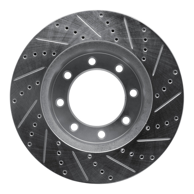 R1 Concepts R1 2012-2025 Ford F-350 Super Duty 4WD Front Left Drilled & Slotted Silver Brake Rotor