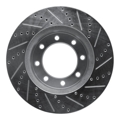 R1 Concepts R1 2012-2025 Ford F-350 Super Duty 4WD Front Left Drilled & Slotted Silver Brake Rotor